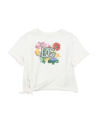 Dolce & Gabbana Babies'  Toddler Girl T-shirt White Size 4 Cotton, Viscose, Polyester