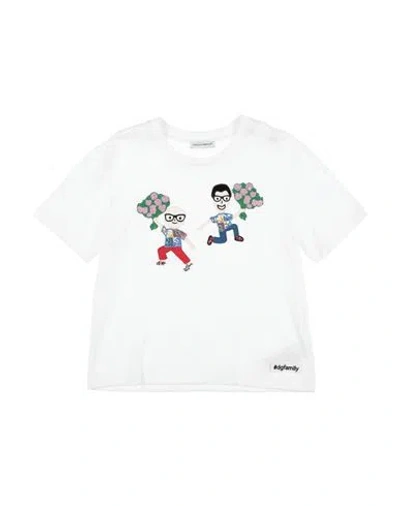 Dolce & Gabbana Babies'  Toddler Girl T-shirt White Size 5 Cotton, Polyester, Polyamide, Viscose