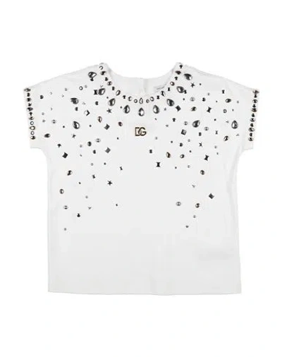 Dolce & Gabbana Babies'  Toddler Girl T-shirt White Size 7 Cotton, Natural Stone, Natural Resin, Aluminum, Br