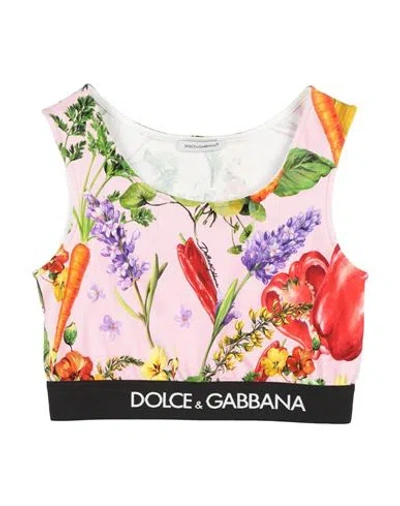 Dolce & Gabbana Babies'  Toddler Girl Top Pink Size 5 Cotton, Elastane, Polyester, Polyamide