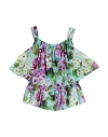 Dolce & Gabbana Toddler Girl Top Sky Blue Size 3 Cotton In Blue