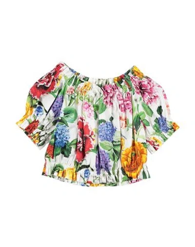 Dolce & Gabbana Babies'  Toddler Girl Top White Size 4 Cotton In Multi