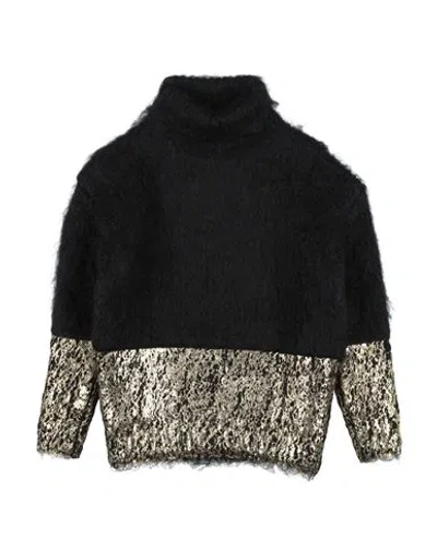 Dolce & Gabbana Babies'  Toddler Girl Turtleneck Black Size 5 Mohair Wool, Polyamide