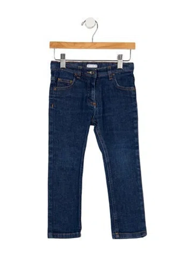 Pre-owned Dolce & Gabbana Babies' Toddler Girls Branded Button And Zip Closure Jeans In Blue