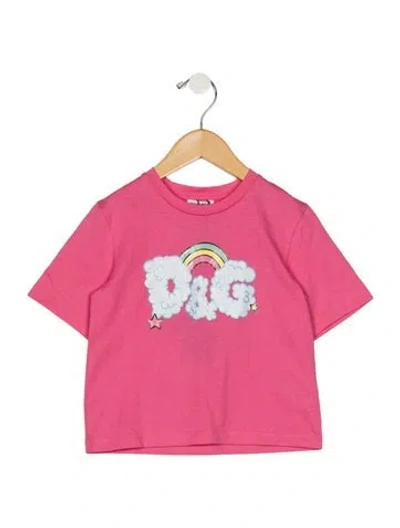 Pre-owned Dolce & Gabbana Babies' Toddler Girls Branded Pattern Printed Shirt W/tags In Pink