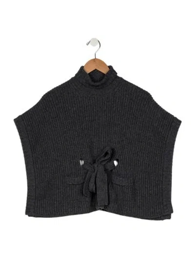 Pre-owned Dolce & Gabbana Babies' Toddler Girls' Cashmere Poncho In Gray