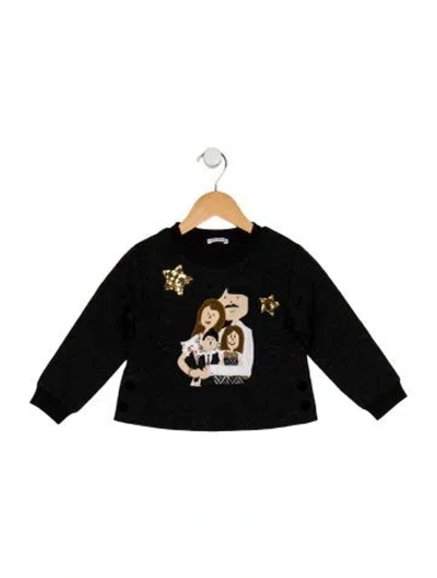 Pre-owned Dolce & Gabbana Babies' Toddler Girls Embroidered Long Sleeve Top In Black