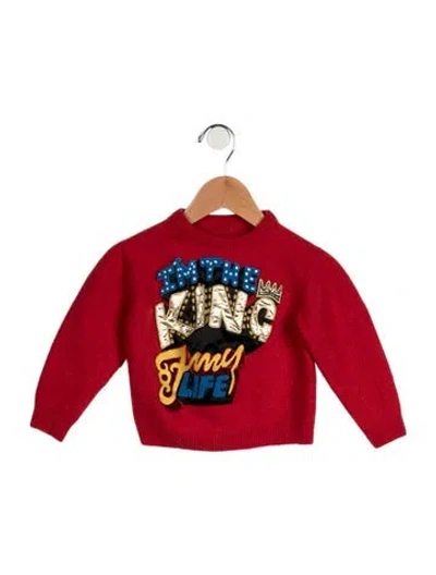 Pre-owned Dolce & Gabbana Babies' Toddler Girls' Embroidered Sweater In Red