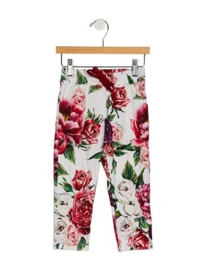 Pre-owned Dolce & Gabbana Babies' Toddler Girls' Floral Pants In White