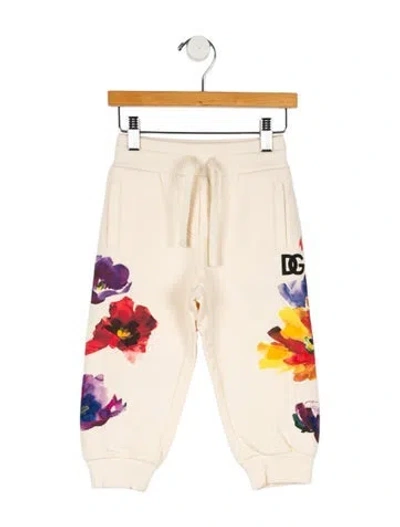 Pre-owned Dolce & Gabbana Babies' Toddler Girls' Floral Print Sweatpants In Neutral