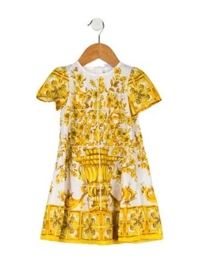 Pre-owned Dolce & Gabbana Babies' Toddler Girls' Majolica Print Dress In Multi