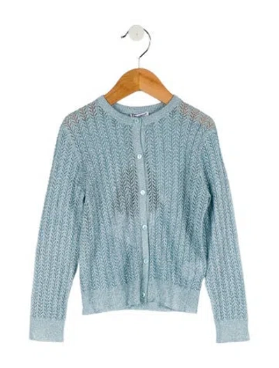 Pre-owned Dolce & Gabbana Babies' Toddler Girls' Metallic Cardigan W/ Tags In Blue