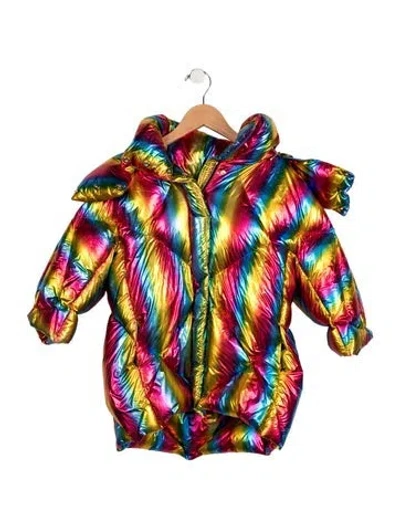 Pre-owned Dolce & Gabbana Babies' Toddler Girls' Multicolor Pattern Down Jacket In Blue/red/yellow