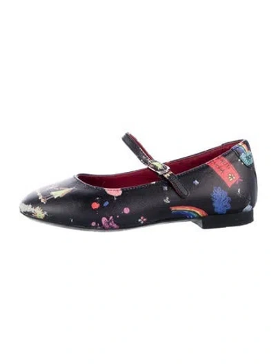 Pre-owned Dolce & Gabbana Babies' Toddler Girls' Pattern Print Flats In Black