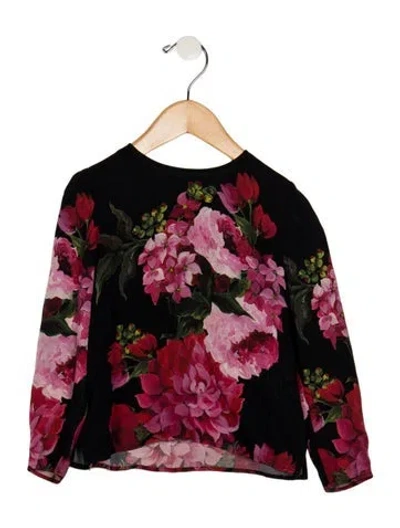 Pre-owned Dolce & Gabbana Babies' Toddler Girls Pattern Printed Silk Top In Black