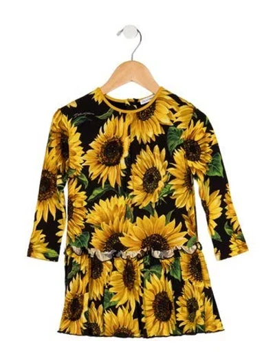 Pre-owned Dolce & Gabbana Babies' Toddler Girls' Patterned Dress In Black