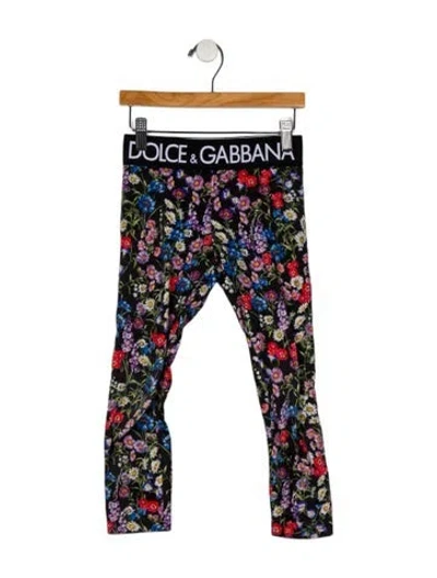 Pre-owned Dolce & Gabbana Babies' Toddler Girls' Patterned Leggings In Black