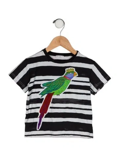 Pre-owned Dolce & Gabbana Babies' Toddler Girls' Patterned Short Sleeve Top In Black