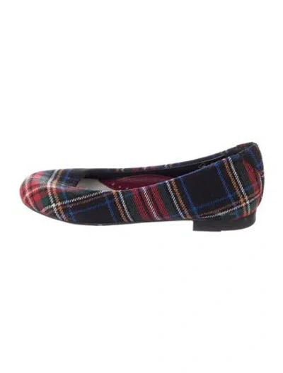 Pre-owned Dolce & Gabbana Babies' Toddler Girls' Plaid-patterned Ballet Flats In Red