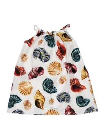 Pre-owned Dolce & Gabbana Babies' Toddler Girls' Printed Sleeveless Dress In White