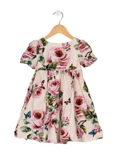 Pre-owned Dolce & Gabbana Babies' Toddler Girls' Rose Dress In Pink