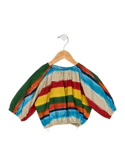 Pre-owned Dolce & Gabbana Babies' Toddler Girls' Striped Blouse W/tags In Red