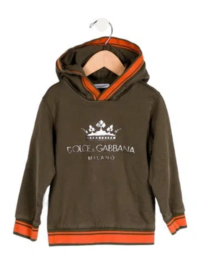 Pre-owned Dolce & Gabbana Babies' Toddlers' Logo Hooded Sweatshirt In Green