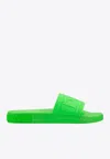Dolce & Gabbana Tonal Dg Logo Rubber Slides In Green