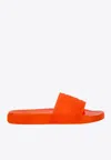 Dolce & Gabbana Tonal Dg Logo Rubber Slides In Orange