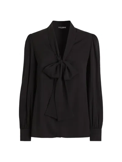 Dolce & Gabbana Camisa Charmeuse Stretch In Black