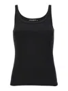 Dolce & Gabbana Ribbed Slim Black Tank Top In Black