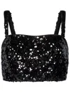 Dolce & Gabbana Black Sequin Cropped Top