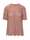 Dolce & Gabbana Dolce&gabbana Pink Lace T Shirt