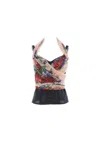 Dolce & Gabbana Rose Red Top With Halterneck Tie Fastening
