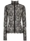 Dolce & Gabbana Chantilly-lace Top - Women's - Viscose/polyester In Black