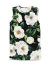 Dolce & Gabbana Black Floral Silk Top In Green