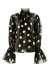 Dolce & Gabbana Printed Light Knit Blouse In Black