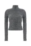 Dolce & Gabbana Ruched Sequin-embellished Lurex Turtleneck Blouse