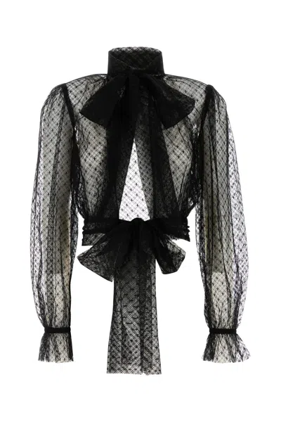 DOLCE & GABBANA BLACK LACE BLOUSE
