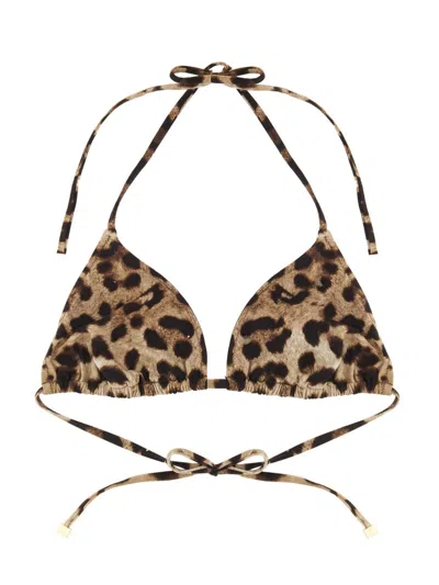 Dolce & Gabbana Top Bikini In Animal Print