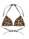 Dolce & Gabbana High-waisted Women's Mini Bikini In Neutrals/brown