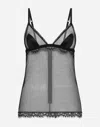 Dolce & Gabbana Lace-detail Sheer Camisole In Black