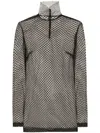 Dolce & Gabbana Sheer Mesh Sleeveless High Neck Top In Black