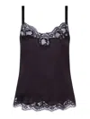 Dolce & Gabbana Lingerie Top In Satin And Lace In Black