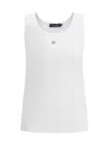 Dolce & Gabbana Fine-rib Jersey Tank Top With Dg Logo Pin In Blue