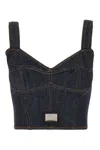 Dolce & Gabbana Indigo Cumber Evlox Denim Camisole In Combined Variant