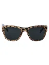 Dolce & Gabbana Top Con Stampa Leopardo Su Nero Acetate Sunglasses In Brown