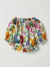 Dolce & Gabbana Multicolor Top For Baby Girl With Floral Print In Multicolor