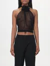 Dolce & Gabbana Chiffon Top With Flower In Black