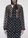 Dolce & Gabbana Polka Dot Print Chiffon Blouse In Schwarz